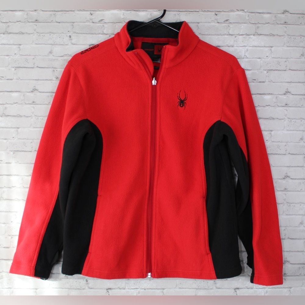 Spider Boys SZ 16 Yout Fleece Full Zip Sweater Red Black New